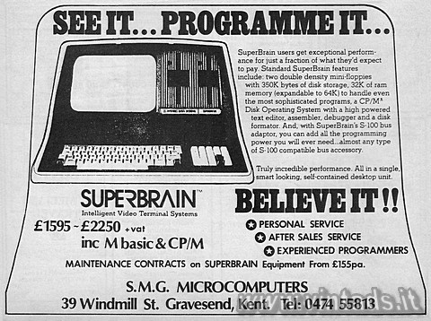 SEE IT... PROGRAMME IT...

SuperBrain users get exceptional performance for ju