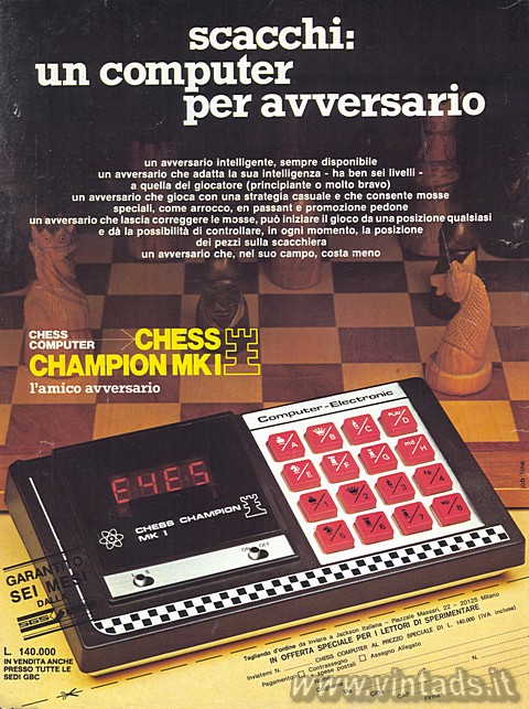 3274x4387 JPG
OGGETTO VISITABILE
NEL NOSTRO MUSEO scacchi: un computer per avversario
Un avversario intelligente, sempre disponib