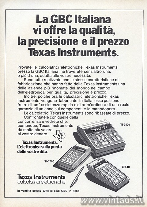 Qualit, precisione, prezzo Texas Instruments