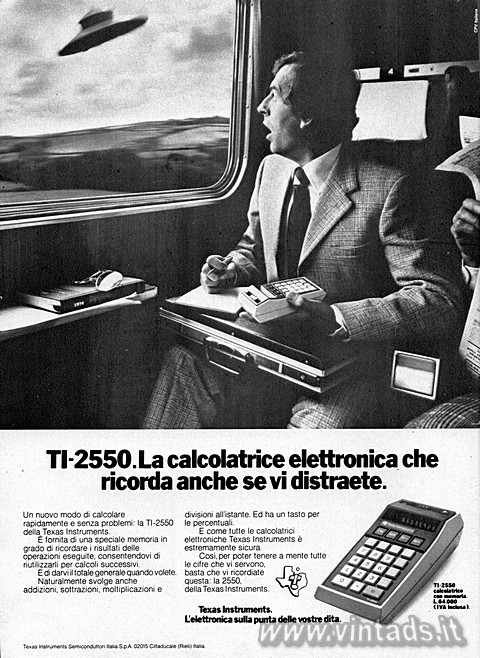 TI-2550.La calcolatrice elettronica che ricorda an