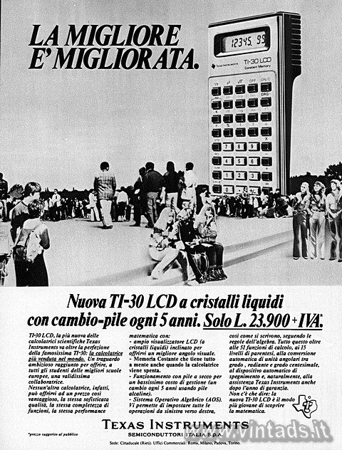 3136x4132 JPG LA MIGLIORE È MIGLIORATA
Nuova TI-30 LCD a cristalli liquidi con cambio-pile