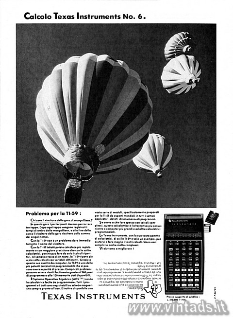 Calcolo Texas Instruments No. 6.

Problema per la TI-59: 
Chi sar il vincito