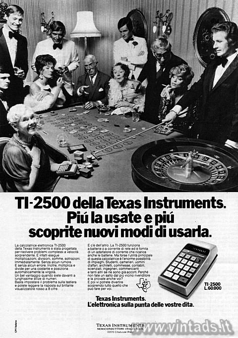 3108x4411 JPG
OGGETTO VISITABILE
NEL NOSTRO MUSEO TI-2500 della Texas Instruments.
Più la usate e più scoprite nuovi modi di us