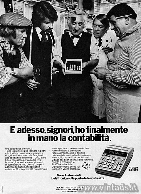 3223x4440 JPG
OGGETTO VISITABILE
NEL NOSTRO MUSEO E adesso, signori, ho finalmente in mano la contabilità.
Una calcolatrice elet