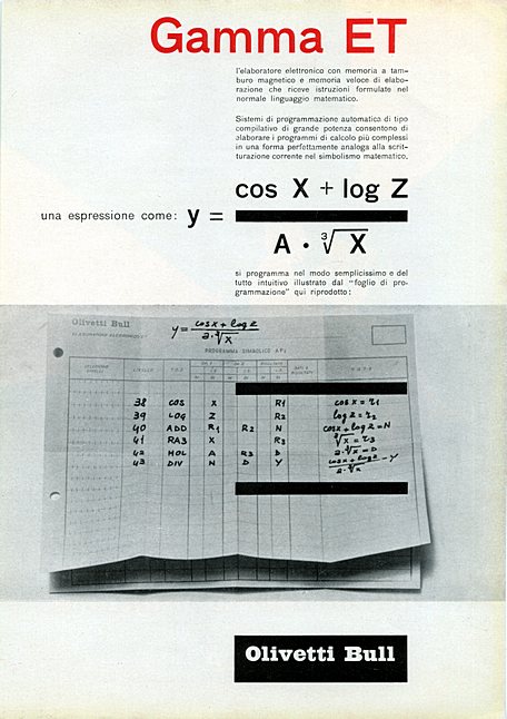 Gamma ET
l'elaboratore elettronico con memoria a tamburo magnetico e memori