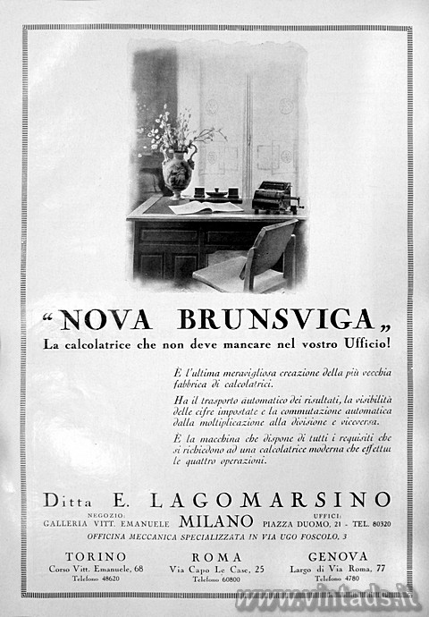 "NOVA BRUNSVIGA"
La calcolatrice che non 