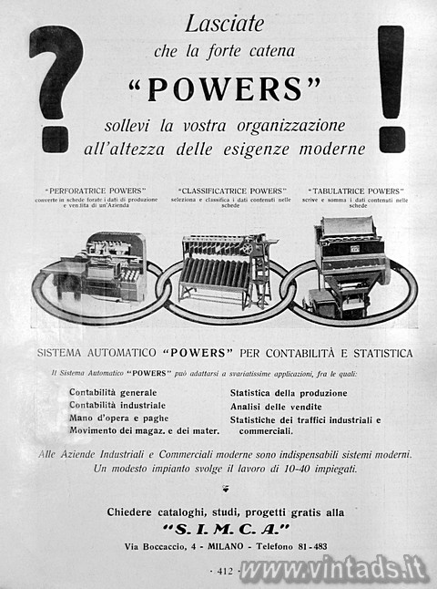 Lasciate che la forte catena
"POWERS" 
s