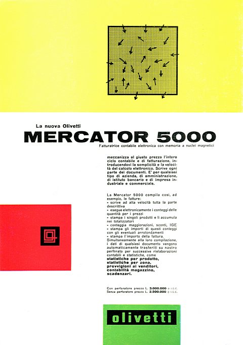 La nuova Olivetti
MERCATOR 5000
Fatturatrice contabile elettronica con memoria