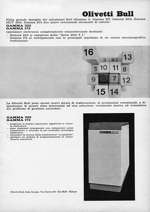 Olivetti Bull
Nella grande famiglia dei calcolatori Bull (Gamma 3, Gamma ET, Ga