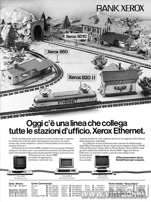 3260x4380 JPG Oggi c'è una linea che collega tutte le stazioni d'ufficio. Xerox Ether