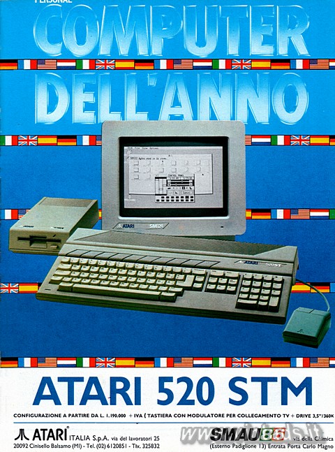 Personal Computer dell'anno
ATARI 520 STM
Configurazione a partire da L. 1