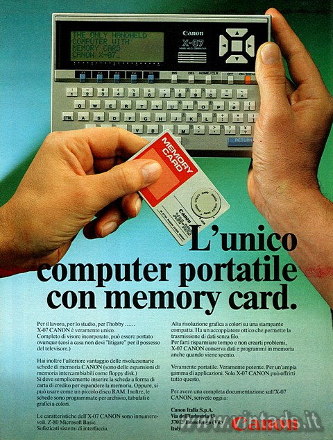 L'unico computer portatile con memory card.
