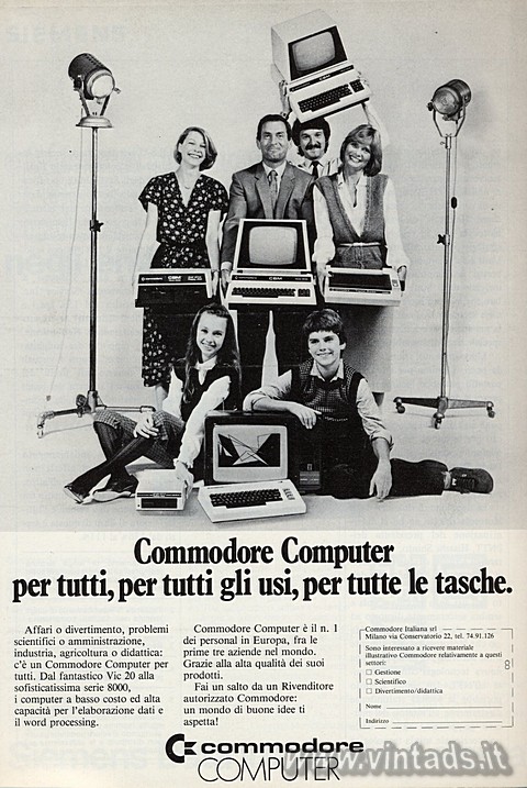 Commodore Computer
per tutti, per tutti gli usi, per tutte le tasche.
Affari o