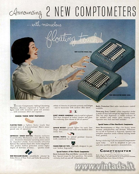 Announcing 2 NEW COMPTOMETERS
with marvelous floating touch
New electric mode