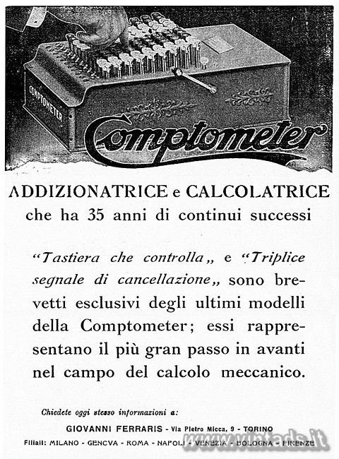 COMPTOMETER
ADDIZIONATRICE e CALCOLATRICE
che ha