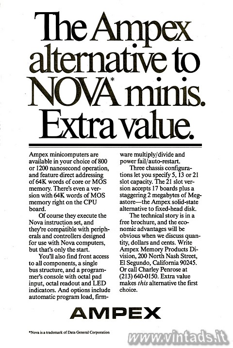 1280x1913 JPG The Ampex alternative to NOVA* minis. Extra value.
Ampex minicomputers are a