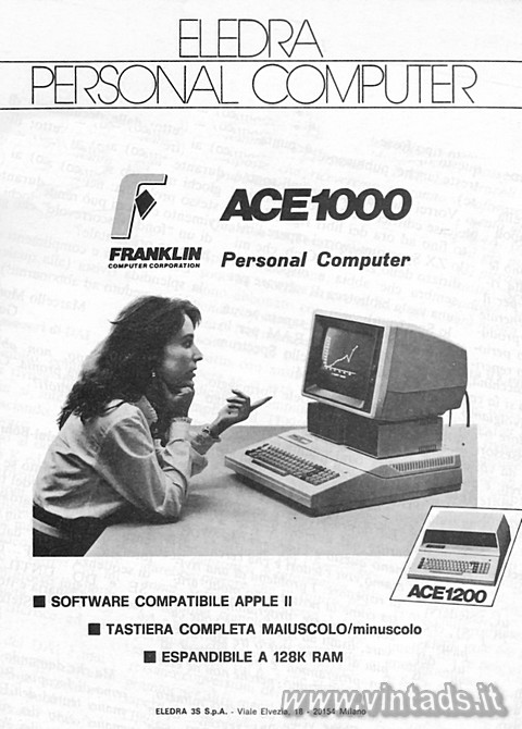 ELEDRA PERSONAL COMPUTER
ACE1000 personal computer	
ACE1200		
			
FRANKLIN P