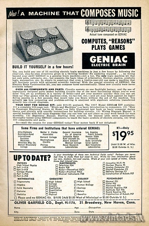 1197x1814 JPG New! A MACHINE THAT COMPOSES MUSIC
Actual tune composed on GENIAC
COMPUTES,