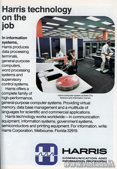 Harris technology on the job
In information systems, Harris produces data proce