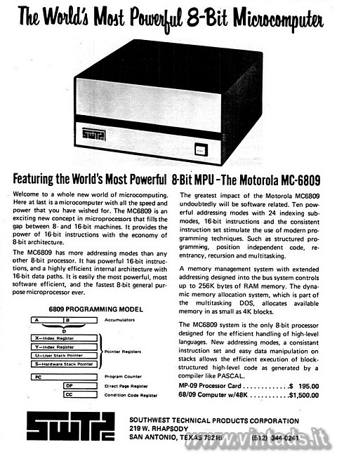 The World's Most Powerful 8-Bit Microcomputer
Featuring the World's Mos