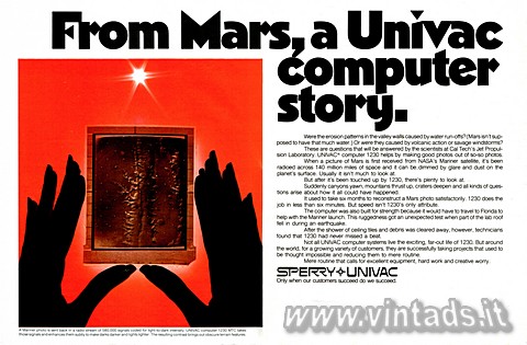 From Mars, a Univac computer story

Were the erosion patterns in the valley wa
