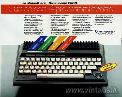 Lo straordinario Commodore Plus/4
L'unico con 4 programmi dentro

Ora i p
