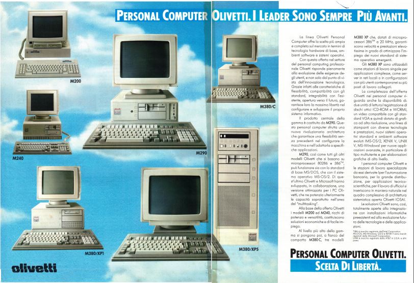 Personal Computer Olivetti. I Leader sono sempre più avanti.
Personal Computer 