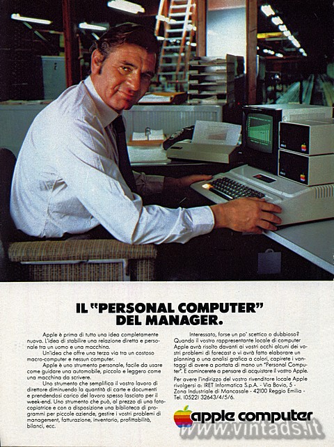 IL "PERSONAL COMPUTER" DEL MANAGER.
Apple  prima di tutto una idea com