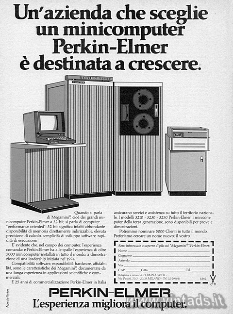 Un'azienda che sceglie
un minicomputer
Perkin-Elmer
è destinata a crescer