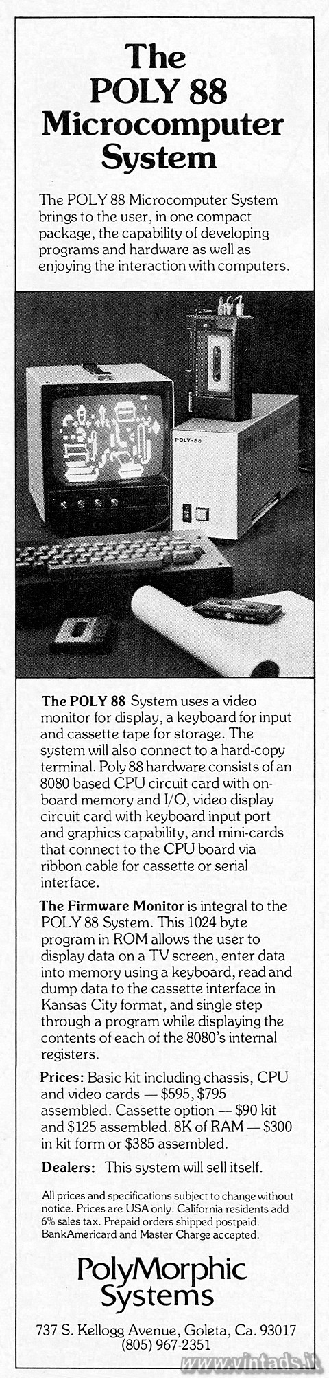 741x3096 JPG The POLY 88 Microcomputer System
The POLY 88 Microcomputer System brings to t