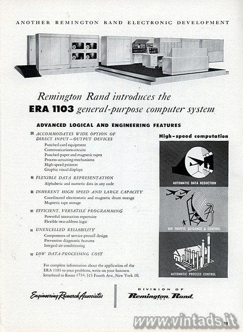 ANOTHER REMINGTON RAND ELECTRONIC DEVELOPMENT
Remington Rand introduces the ERA