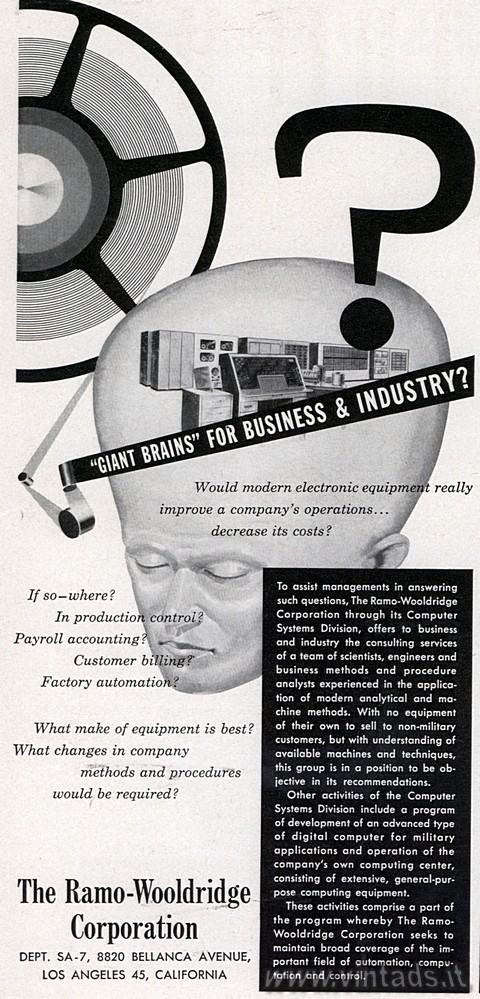 “Giant Brains” for Business & Industry?

Would modern electronic equipment