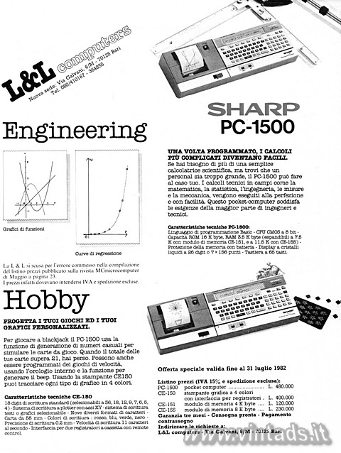 Sharp PC-1500

Engineering
Grafici di funzione.