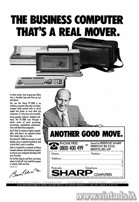 THE BUSINESS COMPUTER THAT'S A REAL MOVER.
In other words, how to pop your 