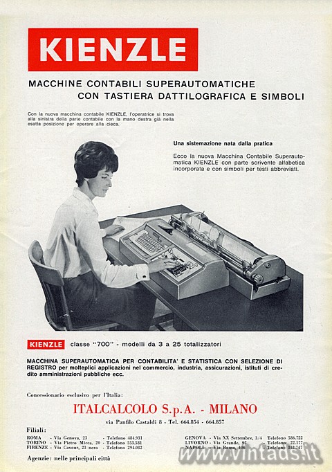 KIENZLE
MACCHINE CONTABILI SUPERAUTOMATICHE
CON 