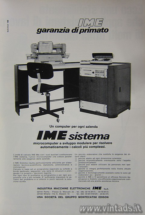 IME 
garanzia di primato

Un computer per ogni azienda
IME sistema
microcom