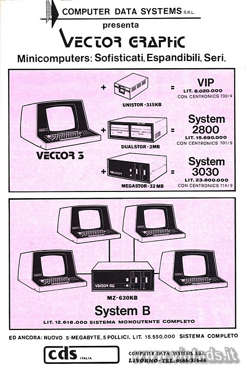COMPUTER DATA SYSTEMS SR.L.
presenta
VECTOR GRAPHIC
Minicomputers: Sofisticat
